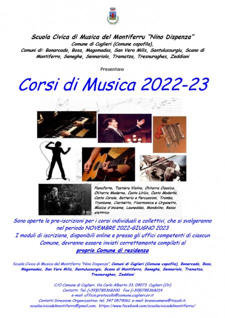 Corsi di Musica 2022/23 - Scuola Civica di Musica del Montiferru “Nino Dispenza”